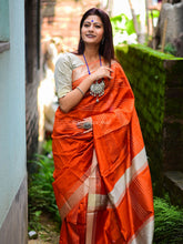 Exquisite rich look heavy banarasi vivid orange saree